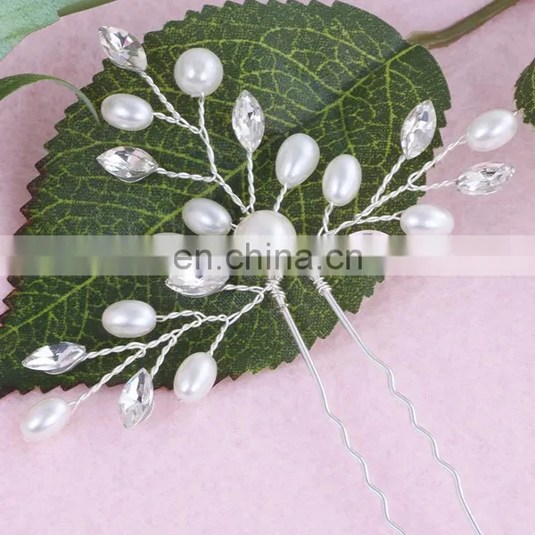 Bride Wedding Headcomb Pearl Hair Fork Wedding Accessories photo-5
