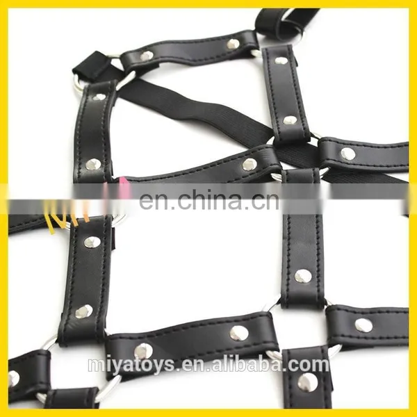 Sexy Leather Teddy Harness Fetish Bondage Costume Lingerie Body Restraint photo-3
