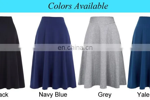 Kate Kasin Occident Women's High Stretchy Cotton High Waist A-line Flared Skirt KK000279-1 photo-5