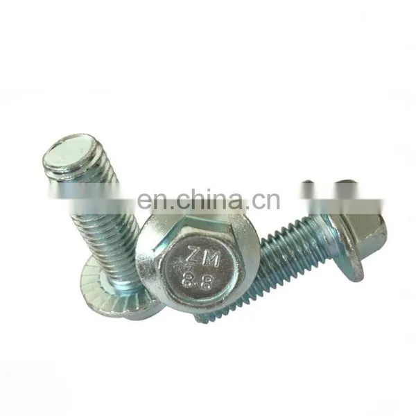 DIN 6921 10mm Bolts Grade 8.8 Zinc Coated Stainless Steel Serrated Flange Bolt Iso4162/ Din6921/en1665 Hex Flange Screws photo-3