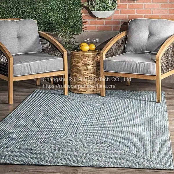 Square Shape Polypropylene Braided Rug Home Area Floor Carpet