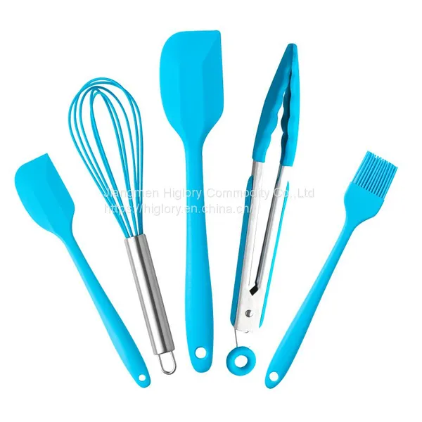 Wholesale Kitchen Accessories 5Pcs Heat Resistant Food Silicone Kitchen Utensils Cooking Spatula Set photo-2