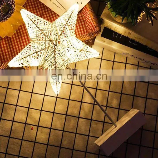 Creative Ramadan Decoration Led Star Moon Heart Shape Lighting Party Decoration Light Home Decor Light Led With Wooden Stand photo-2