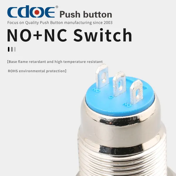 Waterproof 10mm Stainless Steel Flat Round Head 1no1nc Electric Push Button Self Recovery photo-4