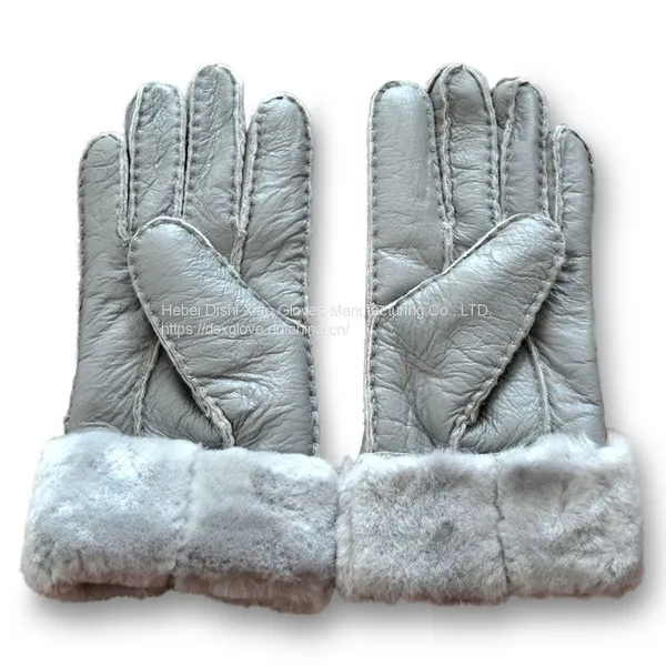 Fur Winter Gloves Wholesales Real Sheepskin Ladies Sheepskin Leather Gloves for Women photo-2