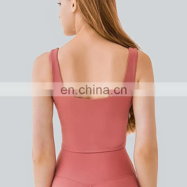 OEM High Quality Women Breathable Gym Top Crop Fitness Athletic Workout Running Push Up Nude Yoga Sports Bra With Removable Pads photo-2