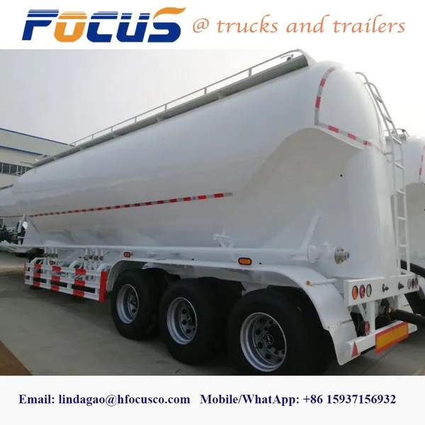 2024 Best Bulk Cement Tanker Truck Trailers For Sale，3 Alxe 40CBM 45 CBM Dry Bulk Cement Tanker Cement Bulker Tank Semi Trailer For Sale photo-2