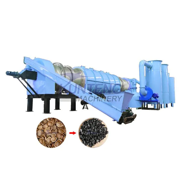 Rotary Drum Horizontal Airflow Carbonization Furnace Sawdust Briquette Charcoal Making Machine EPC