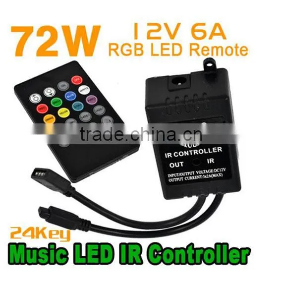 DC12V IR Music Controller With 20 Keys Remote for RGB LED Strip Light