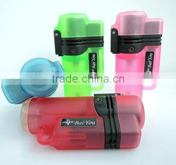 Translucent Refillable Gas Jet Lighter Torch Lighter Blue Flame photo-3