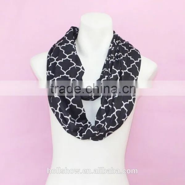 Best Selling Geometry Printed Polyester Women Infinity Circle Loop Scarf photo-5