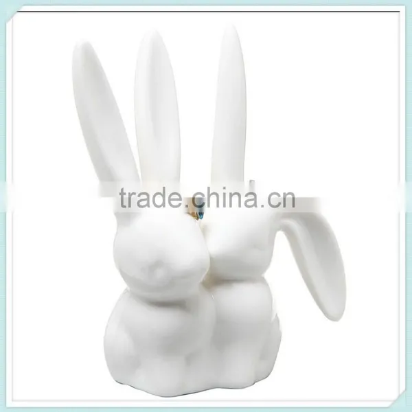 Ceramic Bunny Rabbit Wedding Favor Decoration Ring Holder