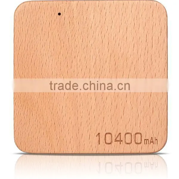 AWC911 Best Portable Wood Charger Portable Polymer Battery 5200mah 7800mah 10400mah Square Wooden Charger Power Bank 10400 photo-4