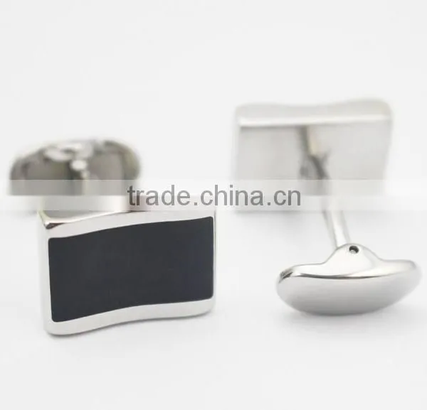 Wholesale Black Stainless Steel Custom Men's Cufflinks photo-4