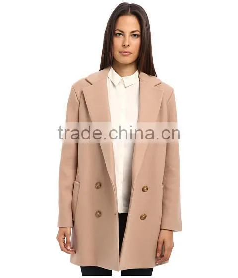 Double-breasted Button Closure Coat Classic Design Coat