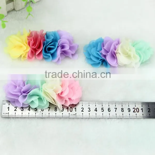 Diy Chiffon Flowers Colorful Flowers,flowers for Slipper,children's Hair Accessories photo-2