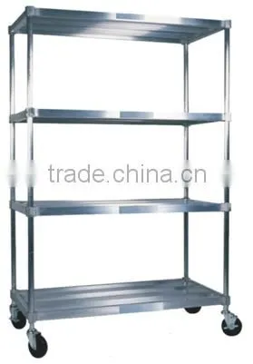Adjustable Aluminum Shelving Rack with Wheels for Warehouse Mobile Kit