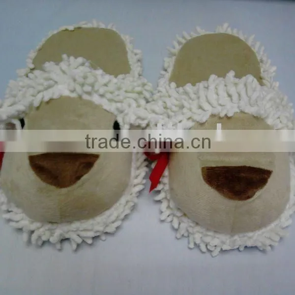 Soft Plush Material,Fashion Cute Plush Animal Slippers