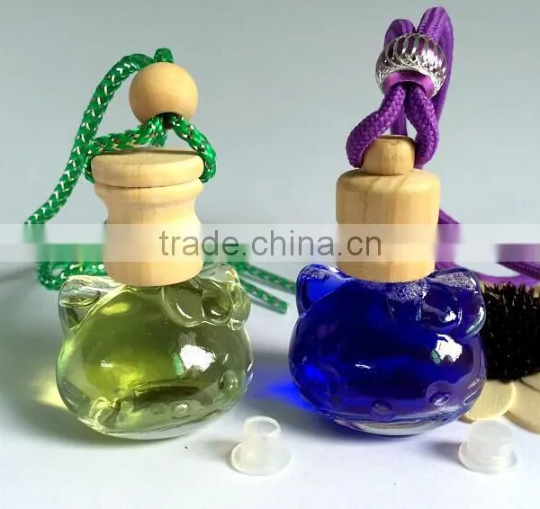 Empty Perfume Diffusuer Car Air Freshener Glass Bottle With Wooden