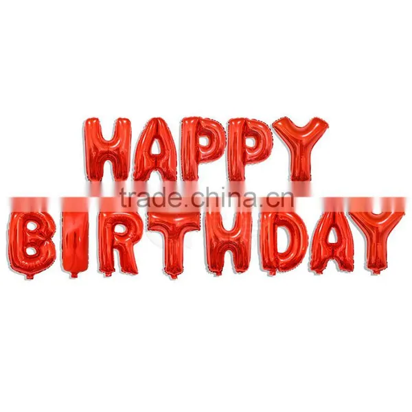 2016 Red Happy Birthday Alphabet Letter Set Foil Balloon for Decoration Supplier's Choice