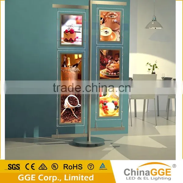Hanging Battery Powered LED Pictures Frame Light Acrylic Magnetic Real Estate Agent Triple LED LIght Box photo-5
