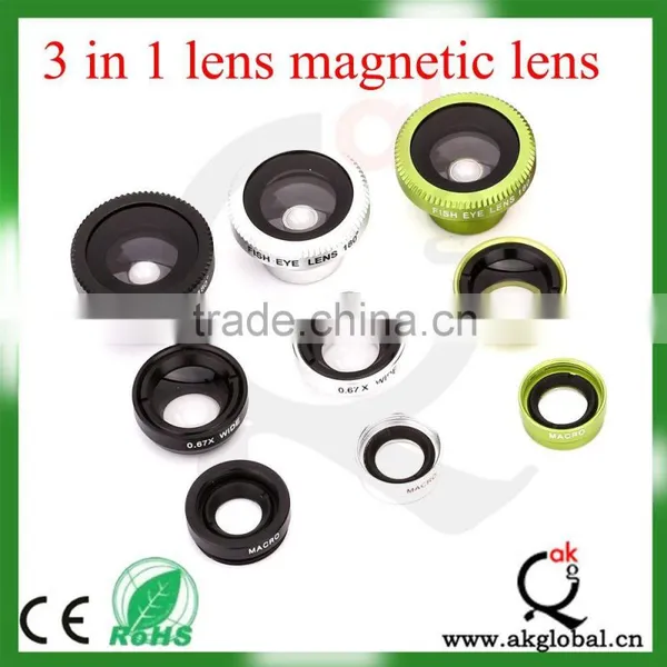 Smartphone Lens Clip on 3 In1 Lens 0.67x Wide Angle Lens+10x Macro Lens+180 Fisheye Lens photo-4