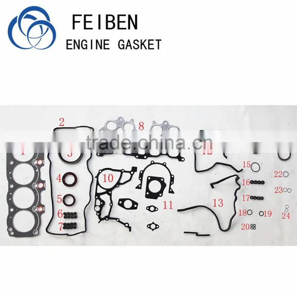 4SFE 04111-74280 Top Quality Car Auto Parts Engine Parts For Toyota Engine Full Gasket Set With Cylinder Head Gasket