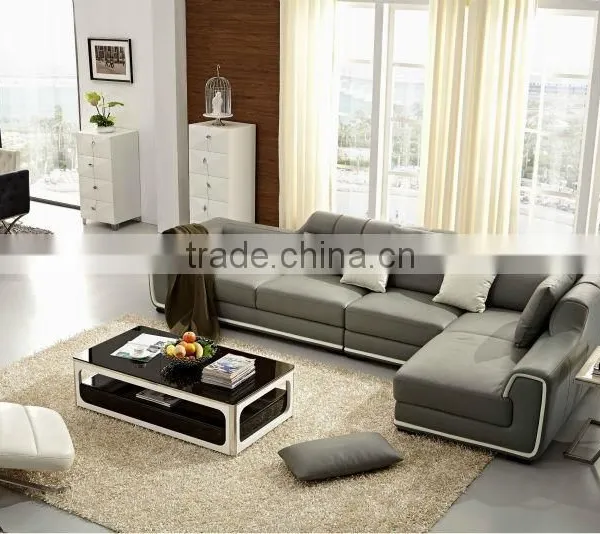 Italian Indoor Furniture Leather Couch Set photo-2