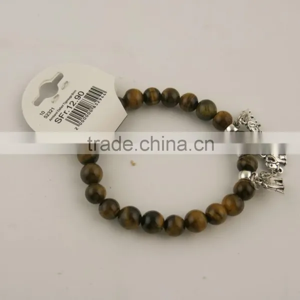 Cheapest Hot Black Lava Stone Gold Lion Buddha Beaded Charm Bracelet Quality Choice photo-6