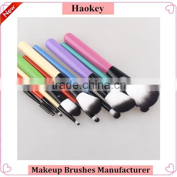 2016 New and Popular Colorful Handle 10pcs Nylon Hair Travel Kit Makeup Brush Set photo-3