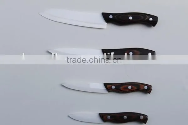 Top Quality Assured Wooden Handle White Color Zirconia Oxide Blade Ceramic Knife photo-2