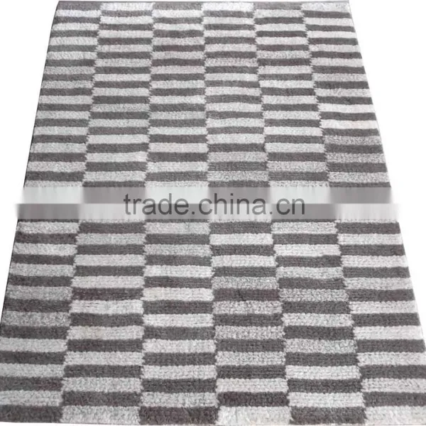 Irregular Stripes Design Hand Woven Wool Shaggy Rugs