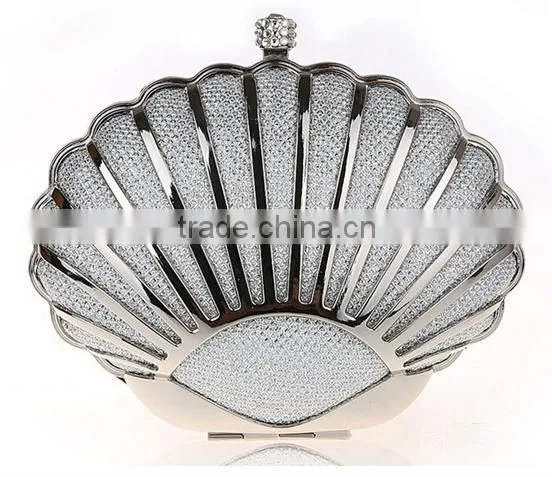 White Metal Frame Evening PU Clutch Bag photo-2