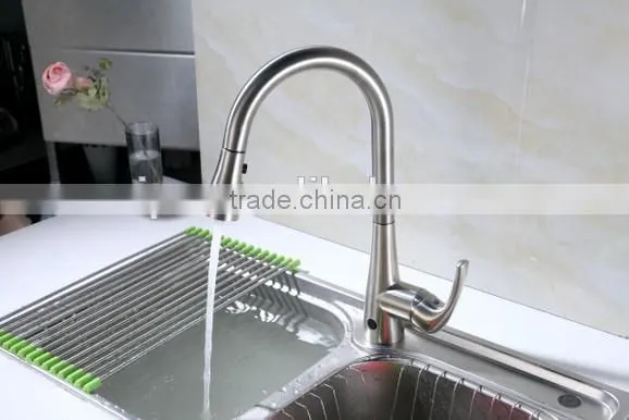 CUPC NSF AB1953 Montion Sense Pull-Down Kitchen Faucet With Brushed Nickel PVD photo-3