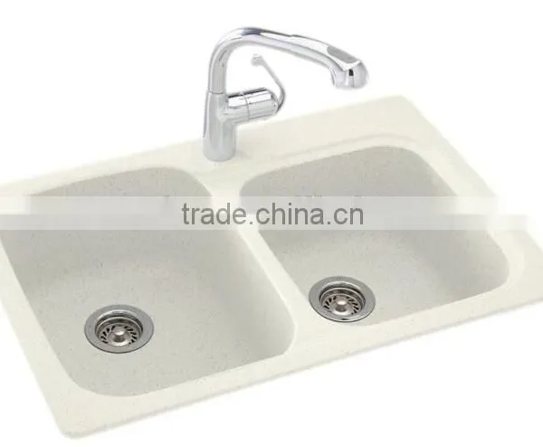High Back Kitchen Sink / Acrylic Stone Kitchen Sink,artificial Stone Double Kitchen Sink ,resin Stone Sink photo-6