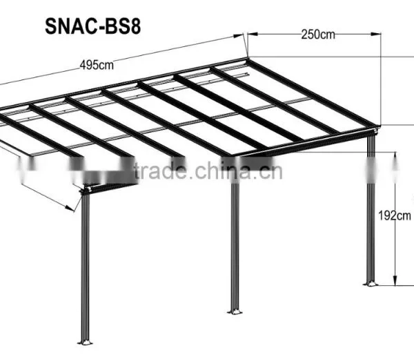 Aluminum and Polycarbonate 10 Ft. x 18 Ft. Patio Cover photo-2