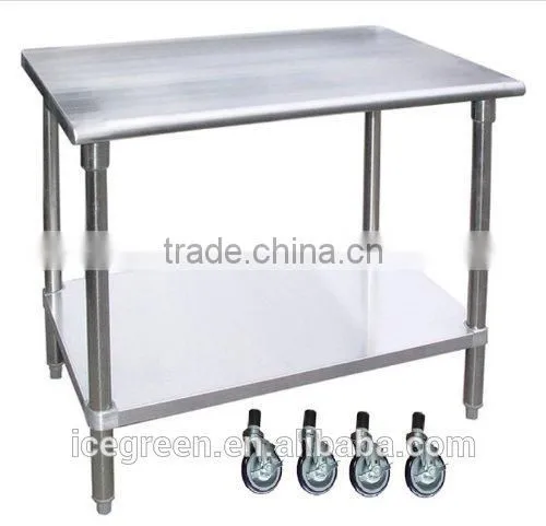 Stainless Steel Food Prep Worktable with Wheel