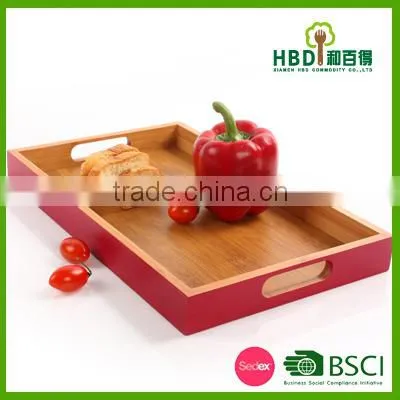 Best Selling Premium Bamboo Food Wooden Serving Tray for Sale photo-2