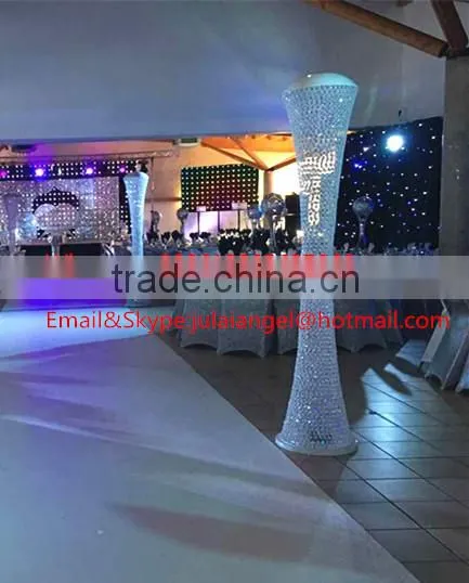 Elegant Wedding Aisle Decorations Crystal Pillars photo-2