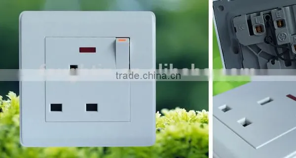 UK SOCKET PC PLATE 13A 250V 1 GANG SINGLE POLE SWITCH SOCKET WHITE COLOR photo-4