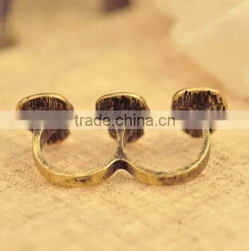 Fashion Jewelry Dual Ring Human Skeleton Wedding Rings photo-4