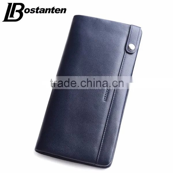 Dark Blue Men Leather Wallet With Coin Pocket Wholesale Men Purse
