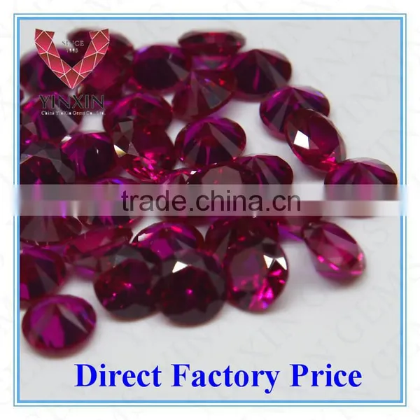 Shining High Quality Round Shaped Synthetic Ruby 8# Gems for Jewelry photo-3