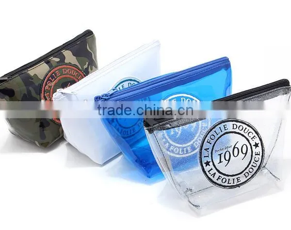2015 New Design Promotional Silk Screen Small Clear PVC Cosmetic Bag photo-3