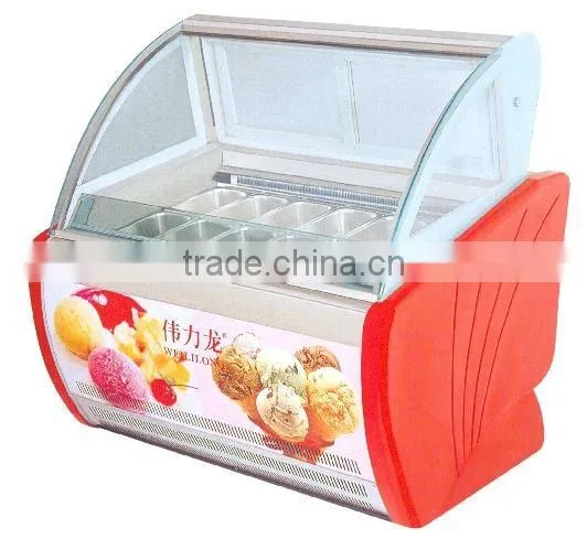 Curved Glass Ice-cream Showcase