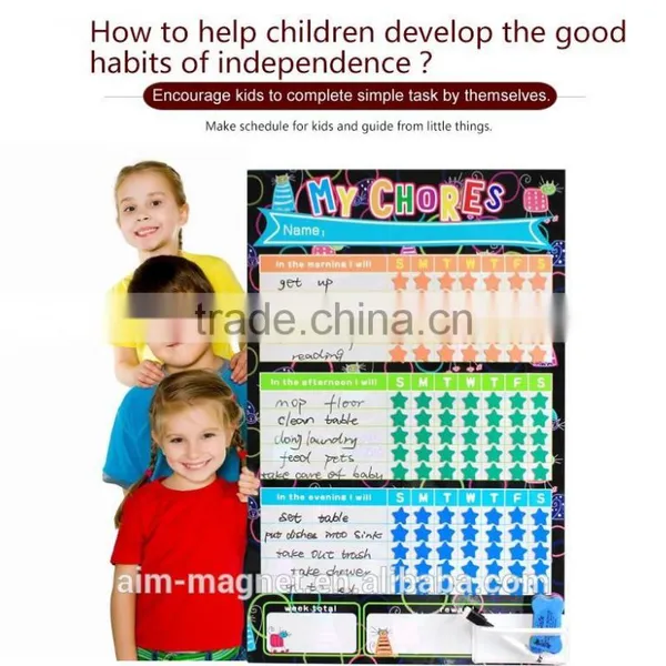 Magnetic Dry Erase Wall Sticker Printed Whiteboard Weekly Calendar 60 x 40 cm photo-4