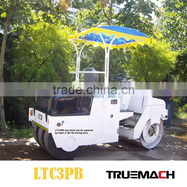 3ton combined road roller compactor with 3pieces rubber tires