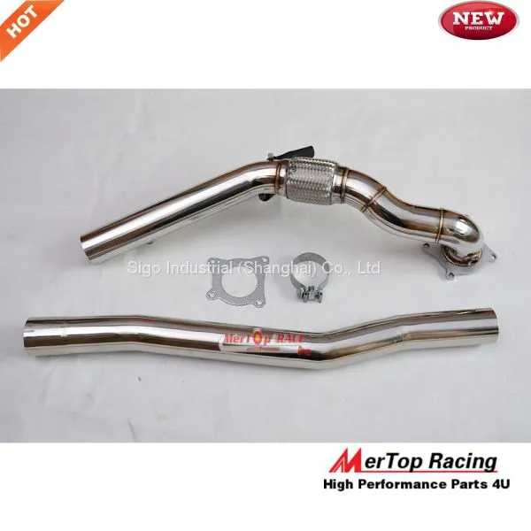 Mertop Race New 3'' 76mm Catless High Flow VW Golf R MK6 Aud* TTS Aud* S3 AUD* A3 8P Quattro 1.8L TFSI 2L TFSI Downpipe photo-2