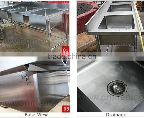 Free Standing Restaurant Commercial Stainless Steel Industrial Kitchen Sink photo-2