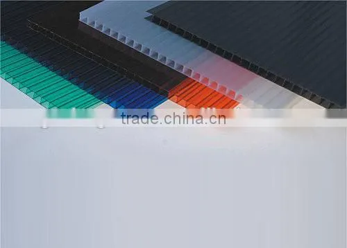 6mm Colored uv Coated Polycarbonate Sun Panel Hollow Sheet photo-2